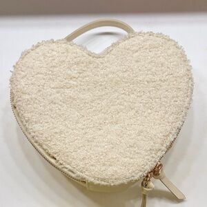 LC Lauren Conrad Heart-Shaped Sherpa Cream Bag